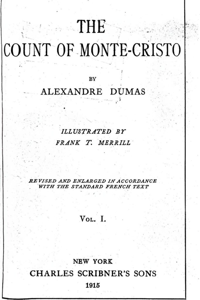 Cover page of The Count of Monte Cristo by Alexandre Dumas